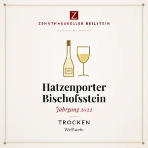 Etikett-Karte Hatzenporter Bischofsstein trocken 2022, Zehnthauskeller Beilstein