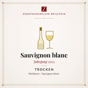 Etikett-Karte Sauvignon blanc trocken 2025, Zehnthauskeller Beilstein