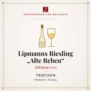 Etikett-Karte Lipmanns Riesling „Alte Reben“ trocken 2025, Zehnthauskeller Beilstein