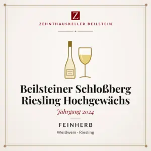 Etikett-Karte Beilsteiner Schloßberg Riesling Hochgewächs feinherb 2024, Zehnthauskeller Beilstein