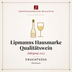 Etikett-Karte Lipmanns Hausmarke Qualitätswein fruchtsüß 2025, Zehnthauskeller Beilstein