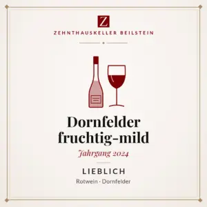 Etikett-Karte Dornfelder fruchtig-mild lieblich 2024, Zehnthauskeller Beilstein