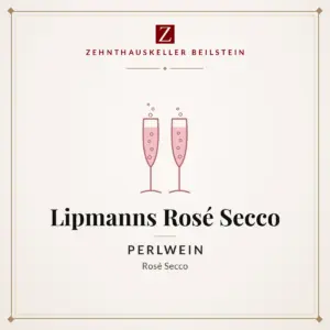 Etikett-Karte Lipmanns Rosé Secco, Zehnthauskeller Beilstein