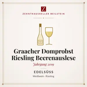 Etikett-Karte Graacher Domprobst Riesling Beerenauslese edelsüß 2019, Zehnthauskeller Beilstein