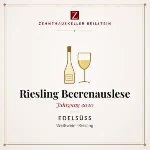 Etikett-Karte Riesling Beerenauslese edelsüß 2020, Zehnthauskeller Beilstein